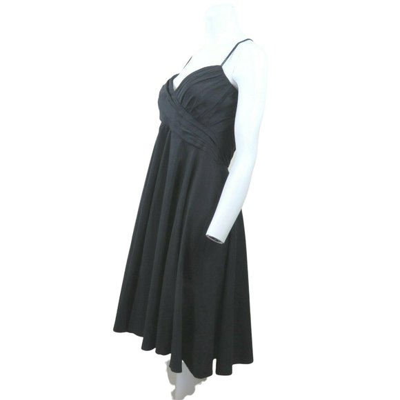 Zara Basic Womens Black Slip Dress L Empire Criss Cross Straps Knee Length - Picture 6 of 12